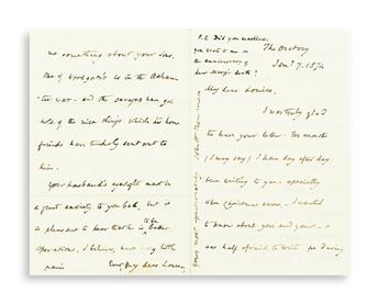 NEWMAN, JOHN HENRY; CARDINAL. Two Autograph Letters Signed, JohnHNewman,